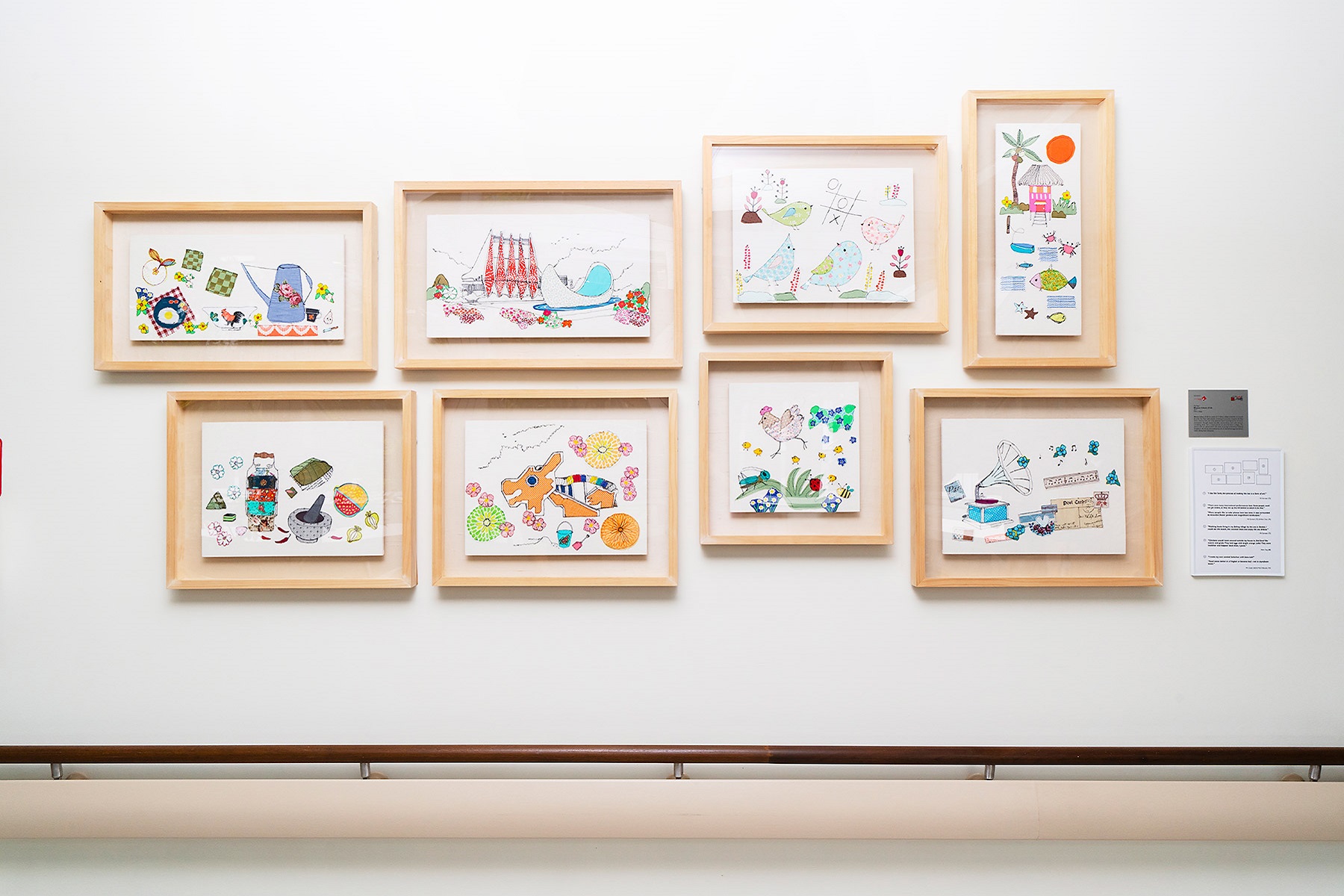 Fabric collage artworks display 3